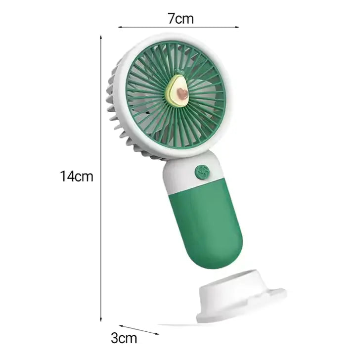 Portable USB Fan (Pink) – Rechargeable, Up to 6 Hours, Compact & Lightweight